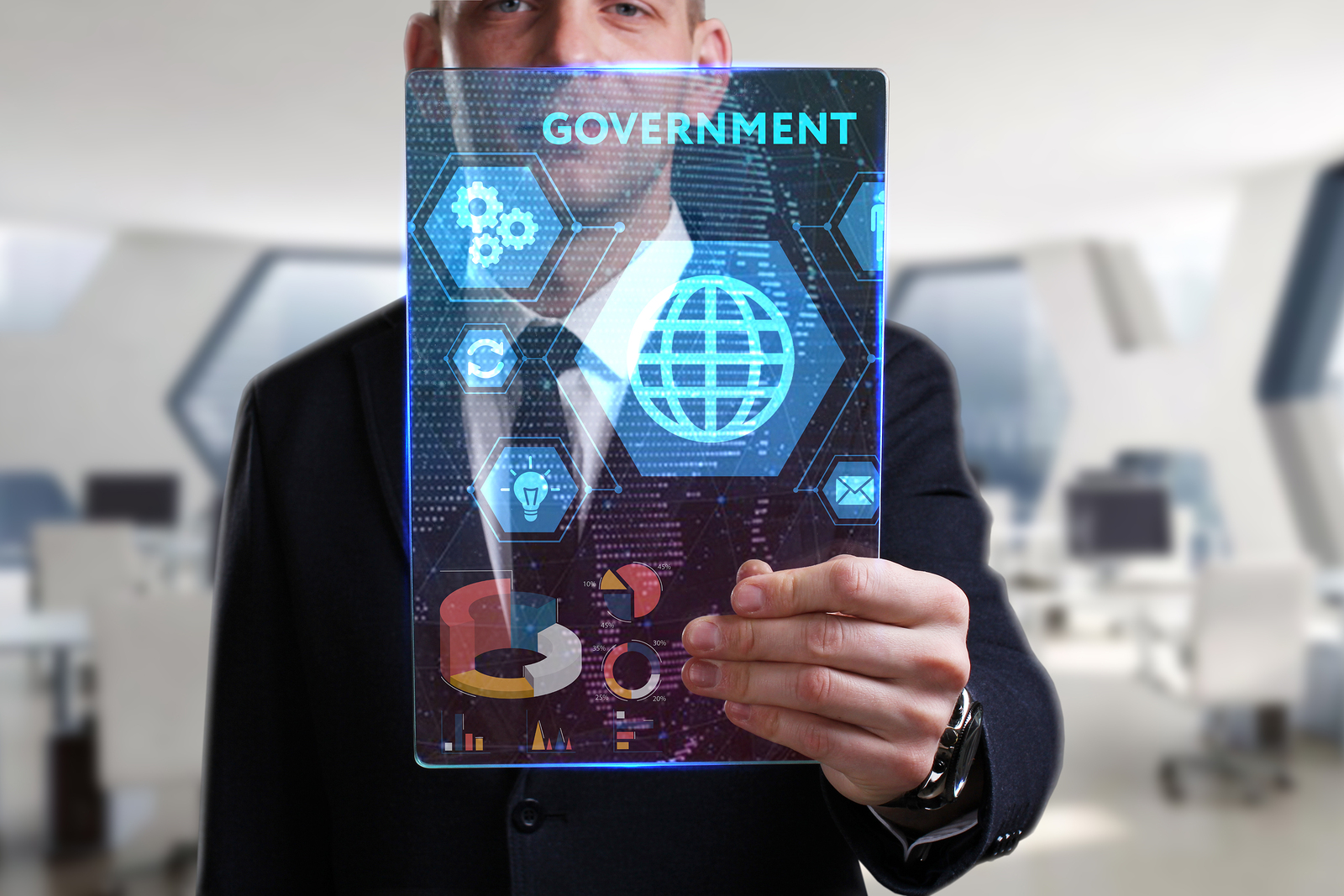 Business, Technology, Internet And Network Concept. Young Busine