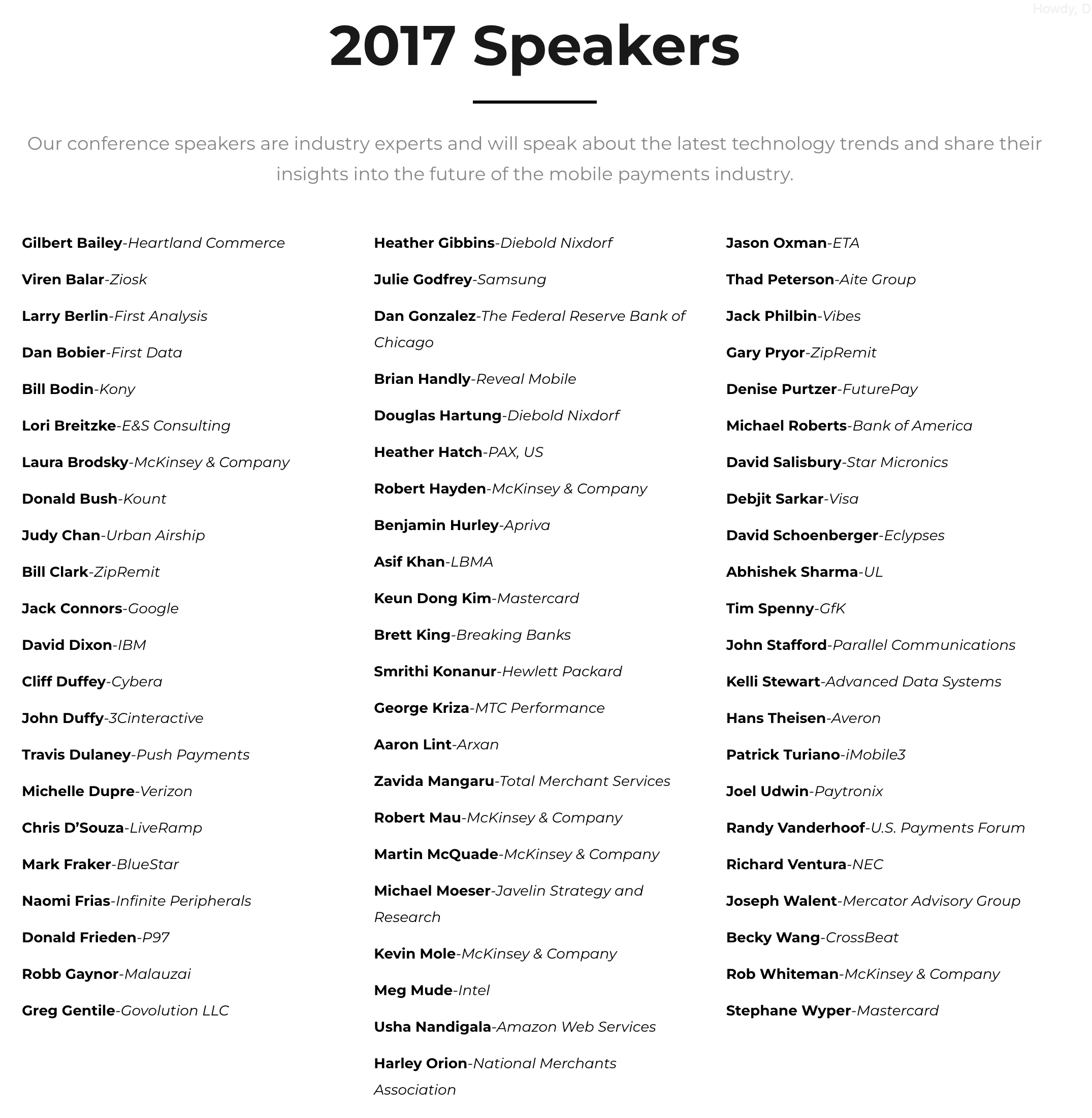 Past Speakers 2017